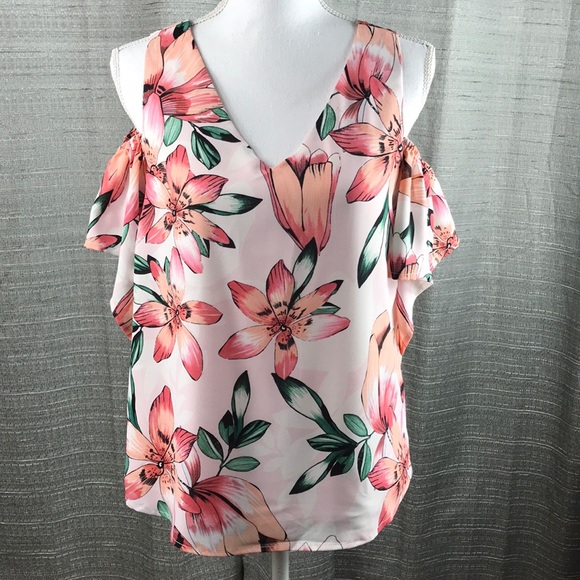 NWT Copper & Ella Floral Cold Shoulder Blouse - Picture 3 of 5